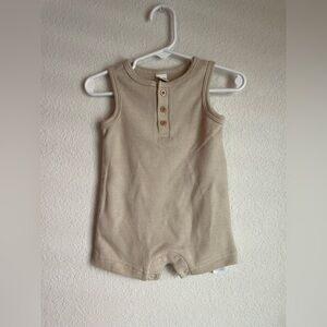pl baby Tan waffle knit  Buttoned Jumpsuit size 3M